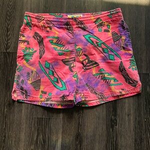 Vintage 80s 90s Hot Pink Printed Men's Shorts